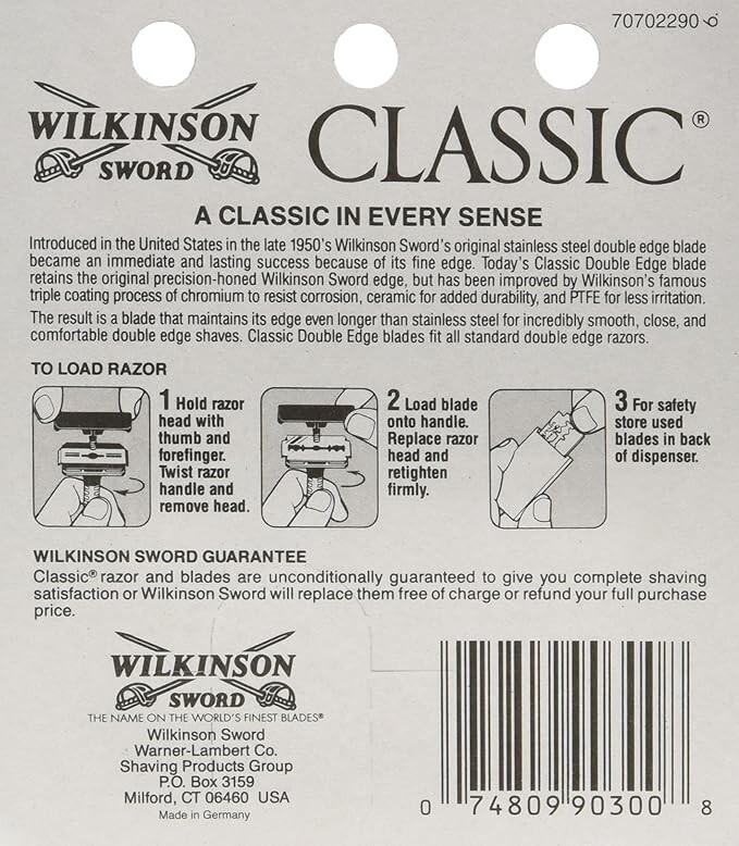 Wilkinson Sword Classic Double Edge Blades 3 Pack (15 blades)