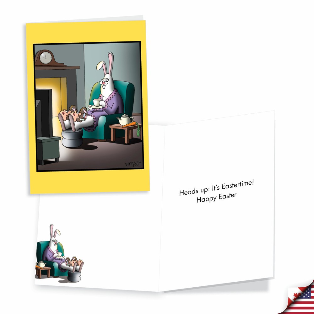 Assorted 3 Funny Easter Cards w/ Envelopes - 3 Designs, 1 Each - Bunny Funnies
