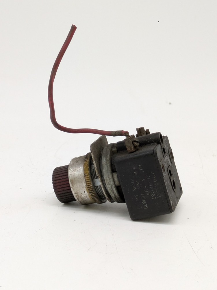 Industrial Panel Mount Red Pilot Light Indicator w/ Contact Block 120V Style