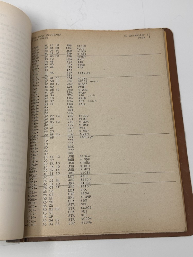 Vintage 1978 S-C Assembler II Manual For Apple Computer II