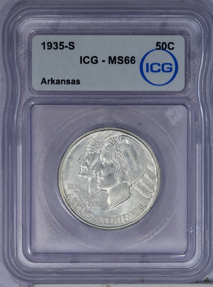 1935-S Arkansas Half Dollar 50C ICG MS66