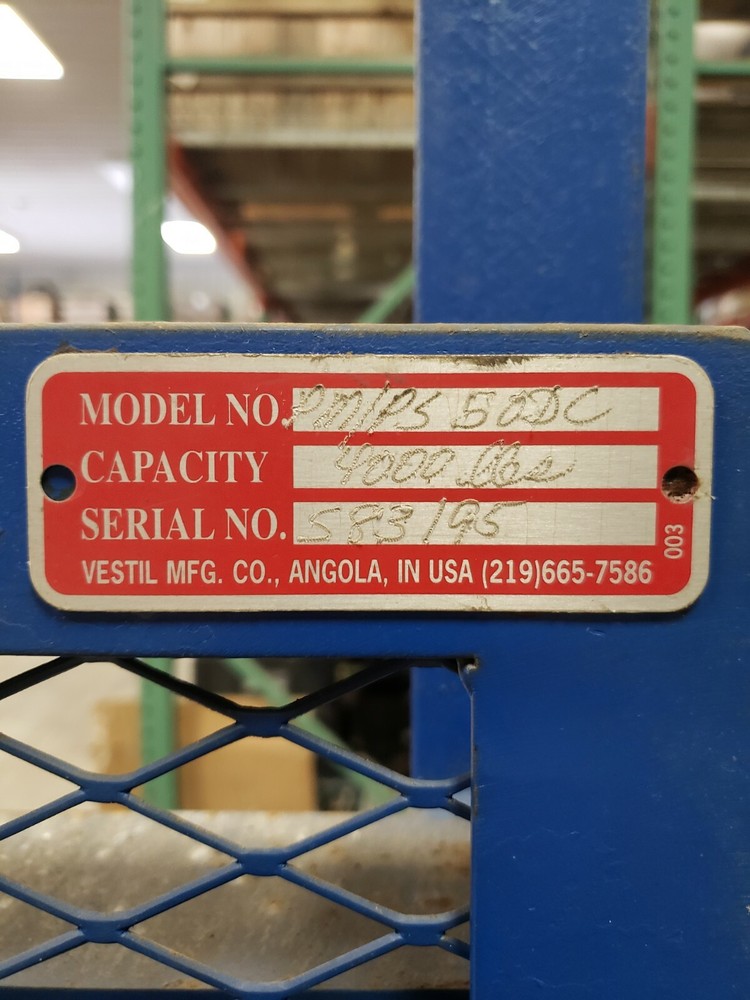 Vestil 4,000 lb Pallet Master Pallet Server PMPS-50DC #10071