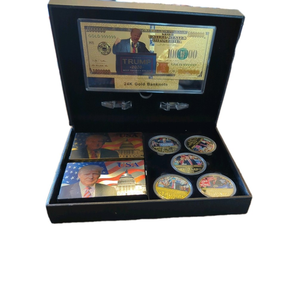 President Trump Collection Box with commemorative coin.