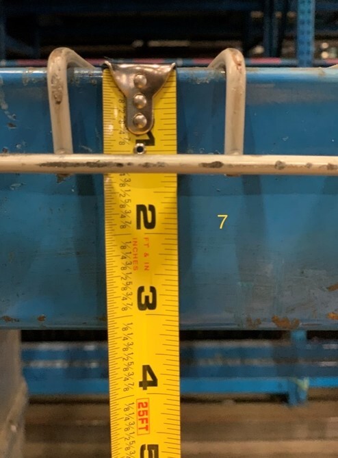 96” X 3.25” PALLET RACKING CROSS BEAM DBL TEAR DROP