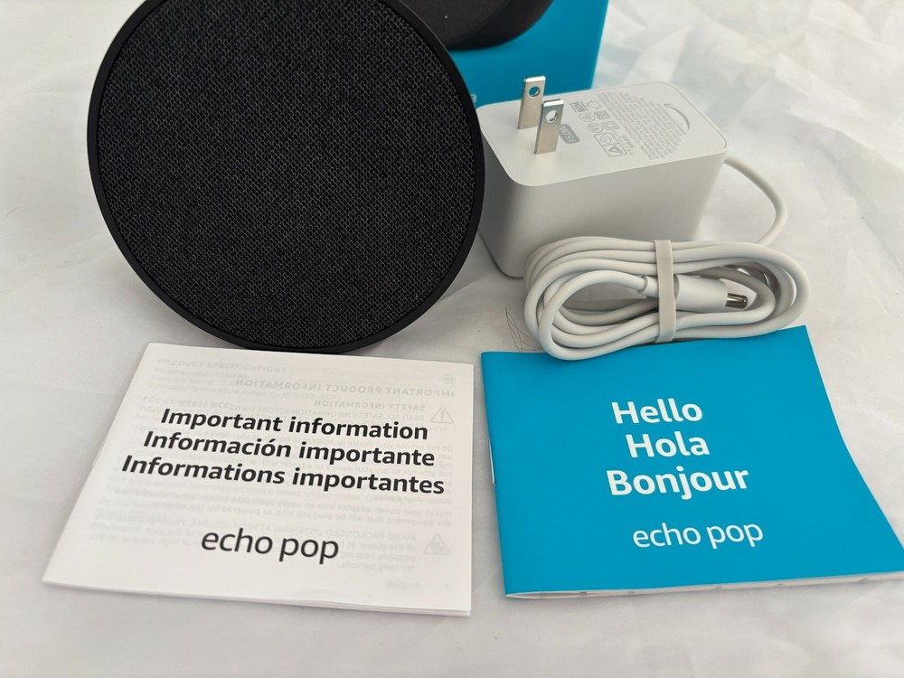 AMAZON ECHO POP SPEAKER ~ C2H4R9 ~ Black, New Open Box