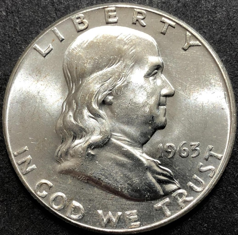 UNC 1963 FRANKLIN 90% SILVER HALF DOLLAR COIN