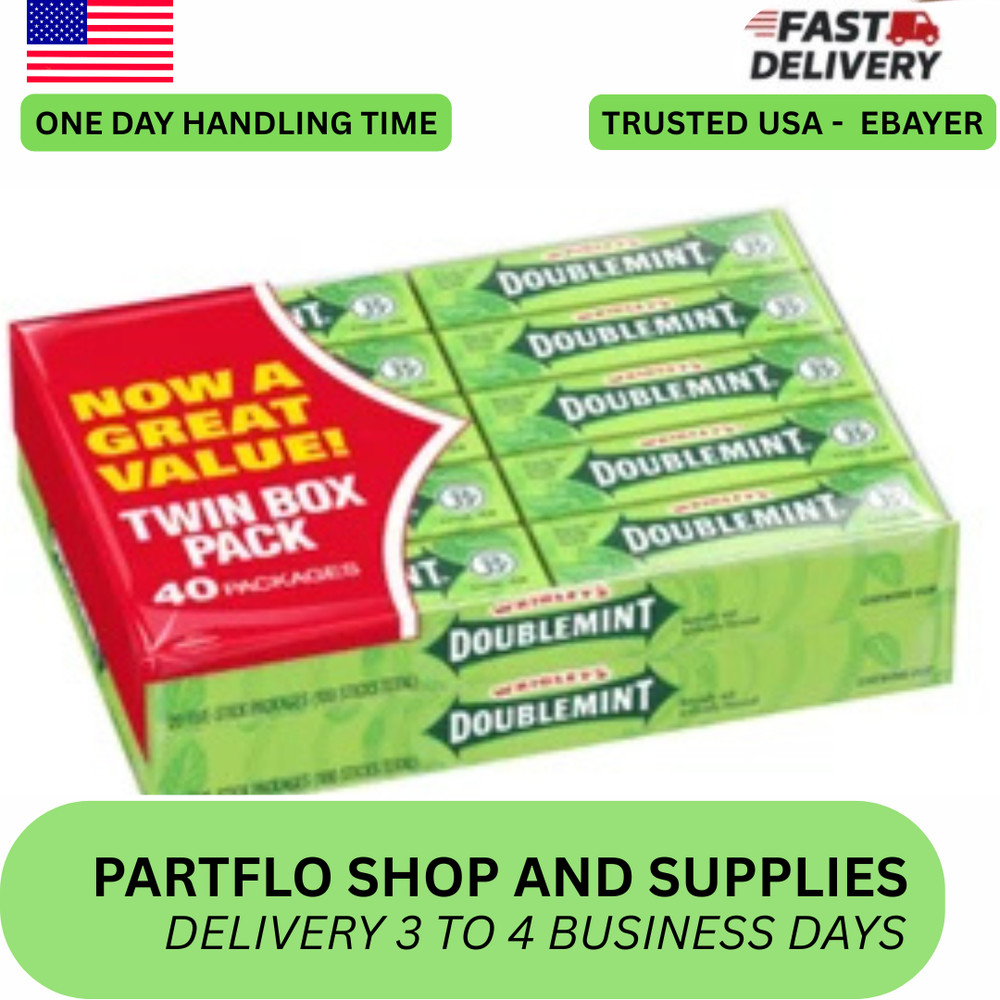 WRIGLEY'S DOUBLEMINT Gum, 5 stick pack (40 Packs)