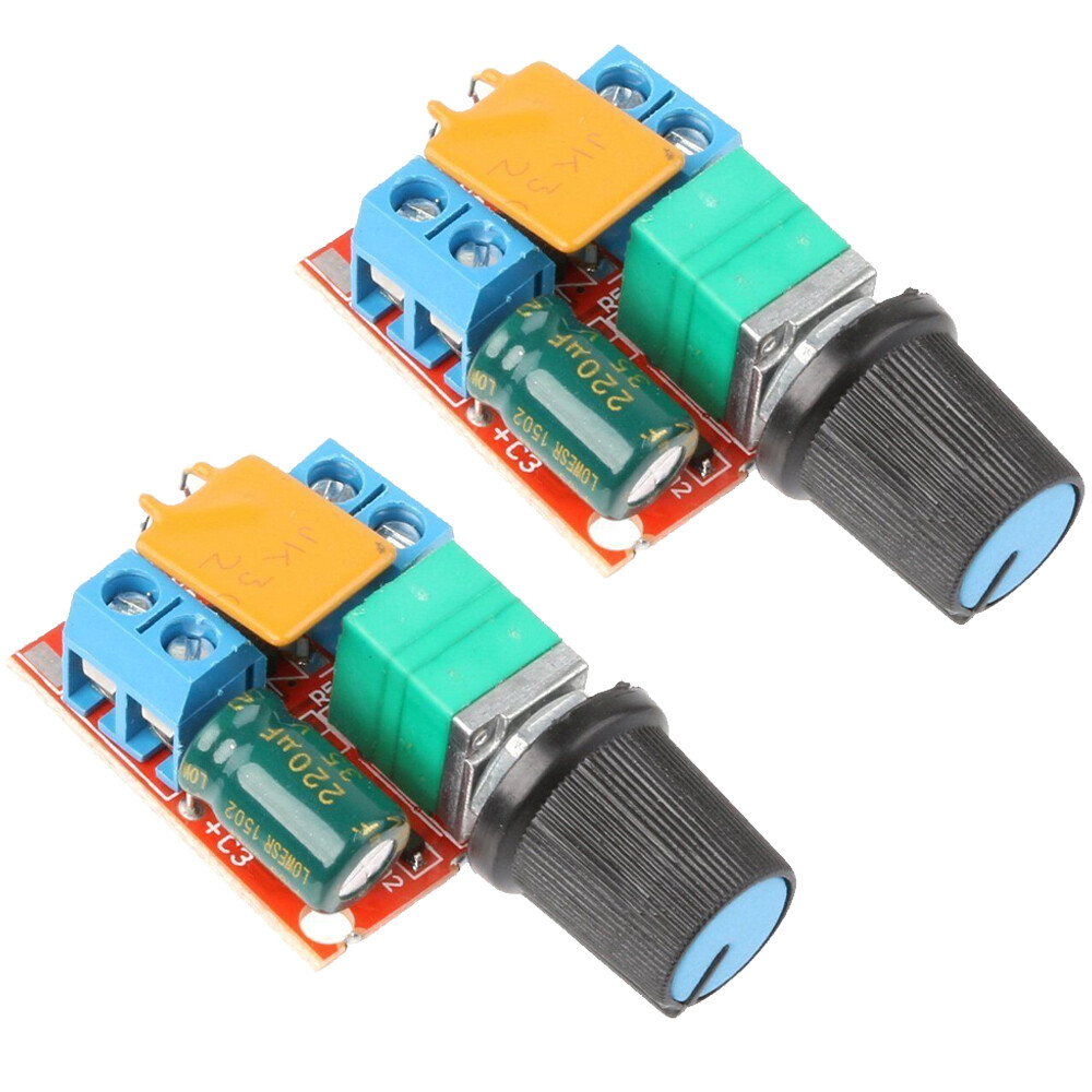 2Pcs Mini Dc Motor PWM Speed Controller 3v-35v Speed Control Switch LED Dimme