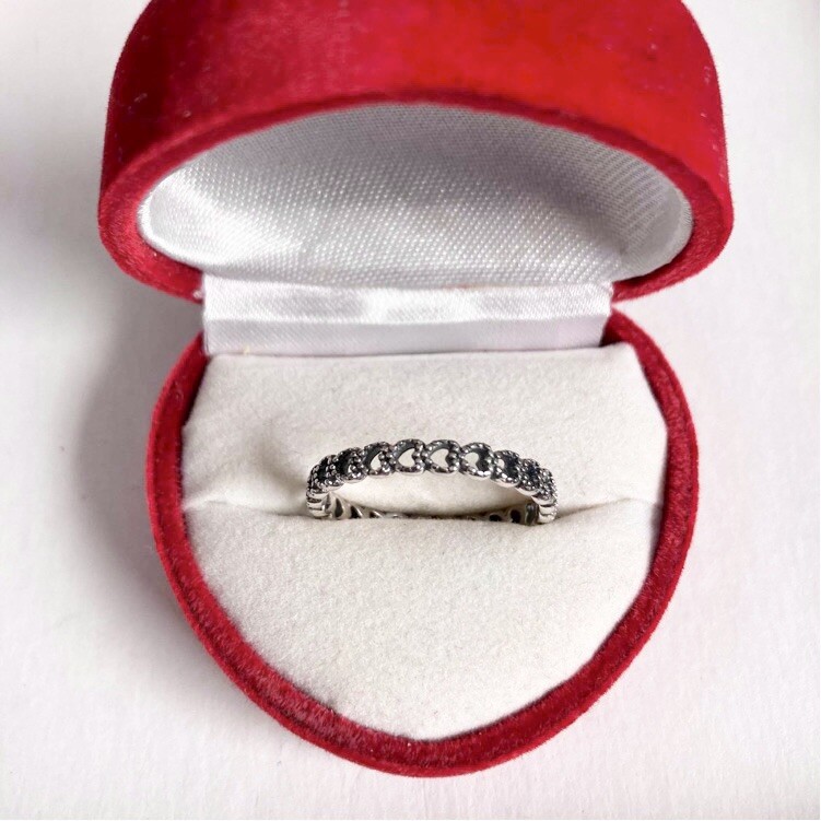 Band of Hearts Sterling Silver Ring