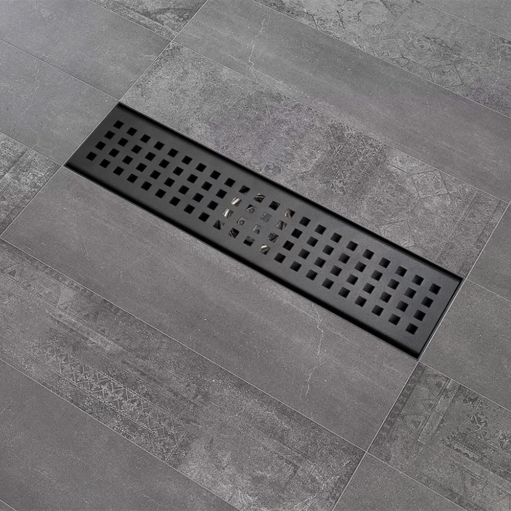 Drenaje Piso Ducha Lineal Rejilla Rectangular Acero Inoxidable Para Bano De 12"