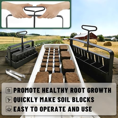 Soil Block Maker Bundle - Large 2" and Small 0.67" Handle Manual Soil Blocker