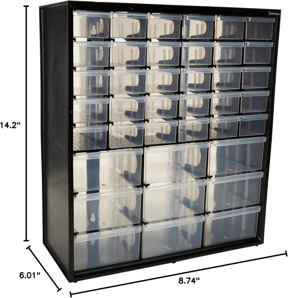Large Storage Organizer, 39 Compartment, Plastic (CMST40739)