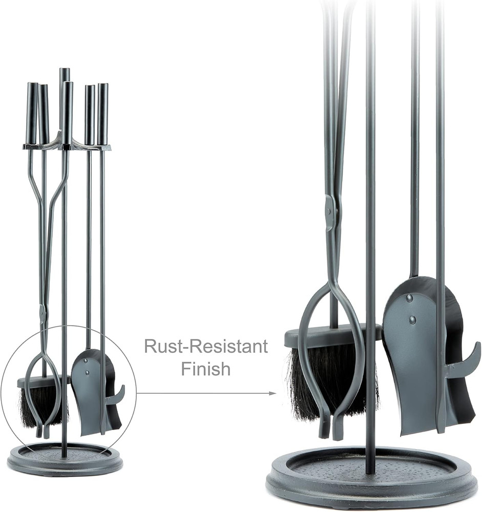 5-Piece Black Fireplace Tools Set (F-1070)