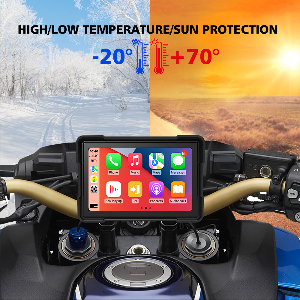 Motorcycle Navigator Buildin Carplay&Android Auto WaterProof 5Inch Linux System