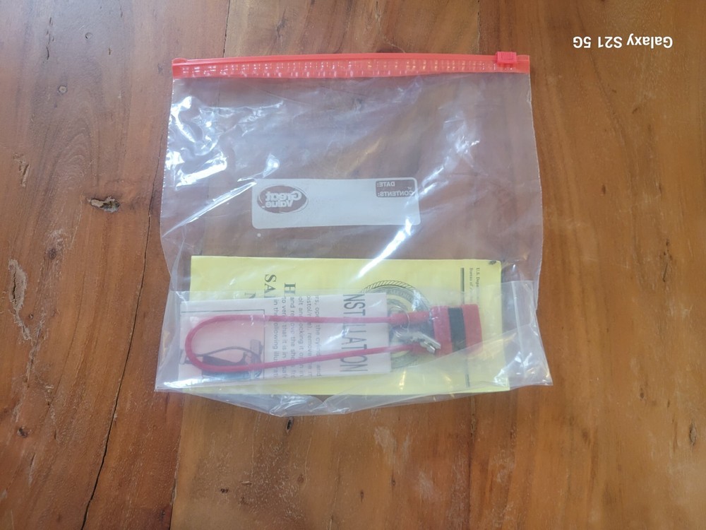 Ruger Gun Lock And Paperwork