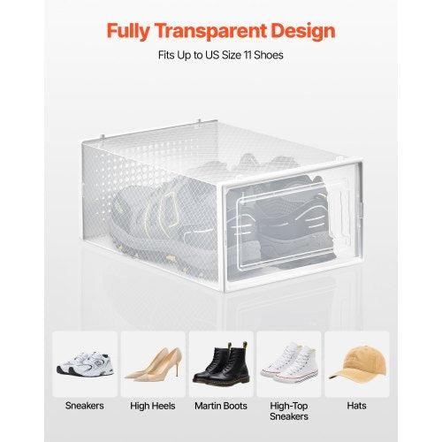 Shoe Storage Boxes 12 Pack Stackable Shoe Boxes Storage Organizers Fit up to US