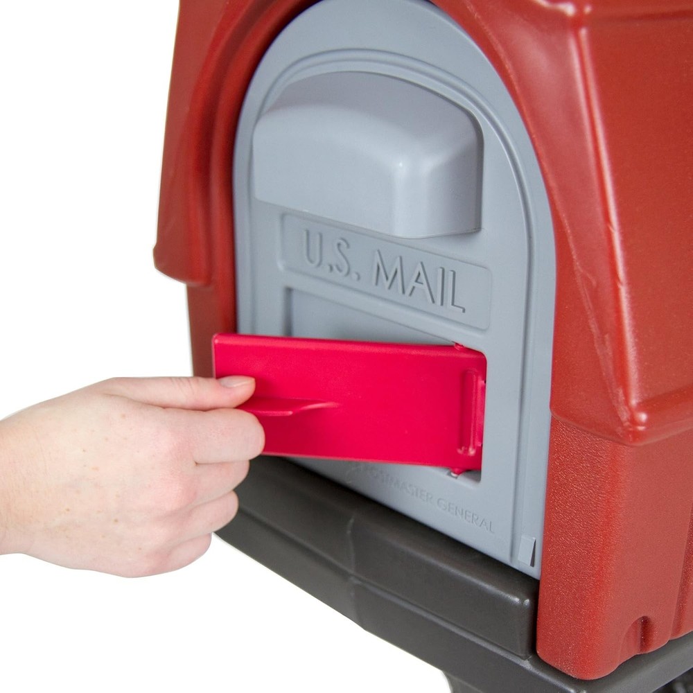 Rustic Barn Plastic Mailbox & Post Mount Combo Kit with 2 Access Doors