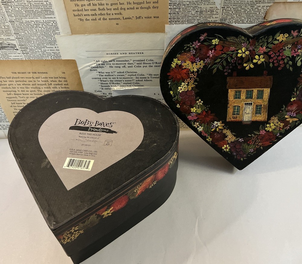 Bob's Boxes Primitives Heart Shaped Bless this House Box