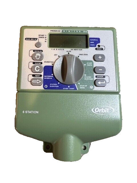 Orbit Water Master Dual Program 6 Station Sprinkler Timer Transformer 57196 LCD