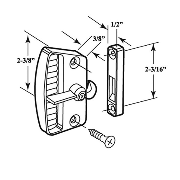 Deluxe Latch & Pull for Sliding Screen Door in Black - BLEMISHED