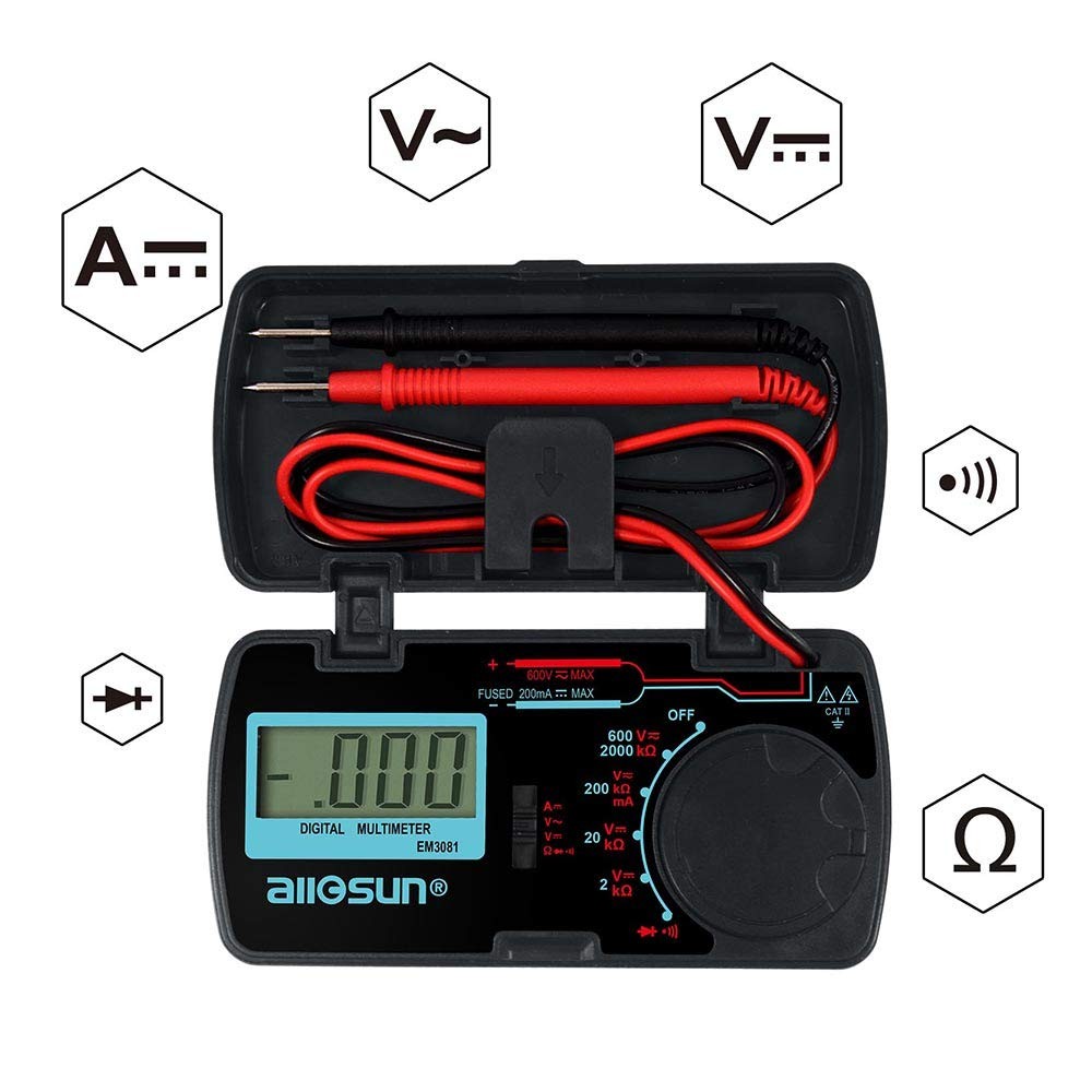Manual Range Mini Digital Multimeter 6 Functions Handheld Folding Voltmeter 31 2