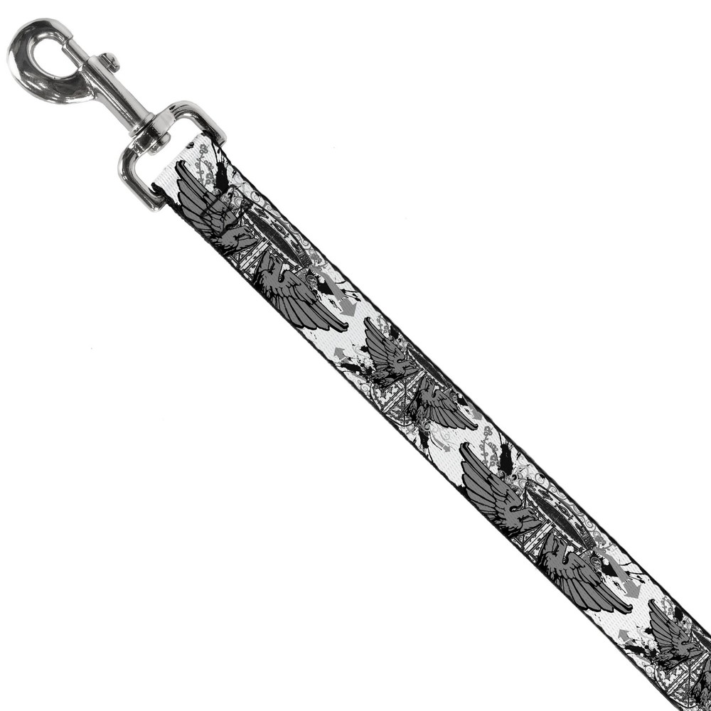 Dog Leash Phoenix Shield White NARROW 0.5"