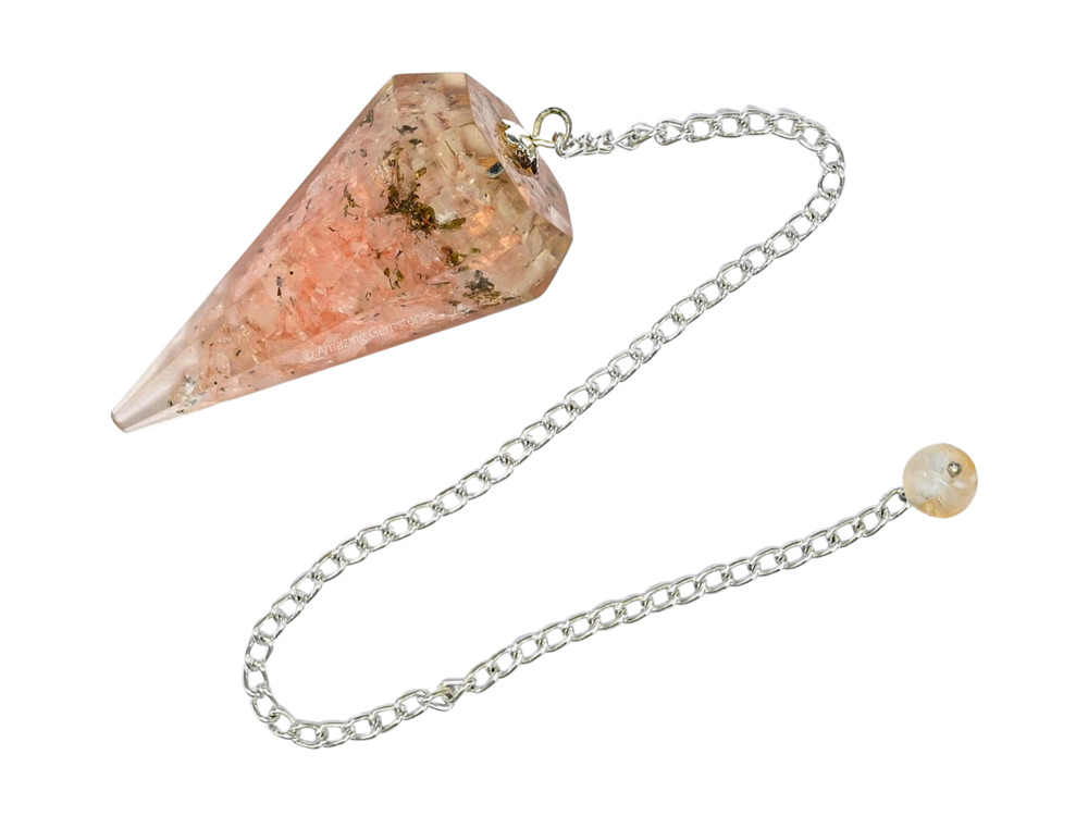 Rose Quartz Orgone Crystal Pendulum