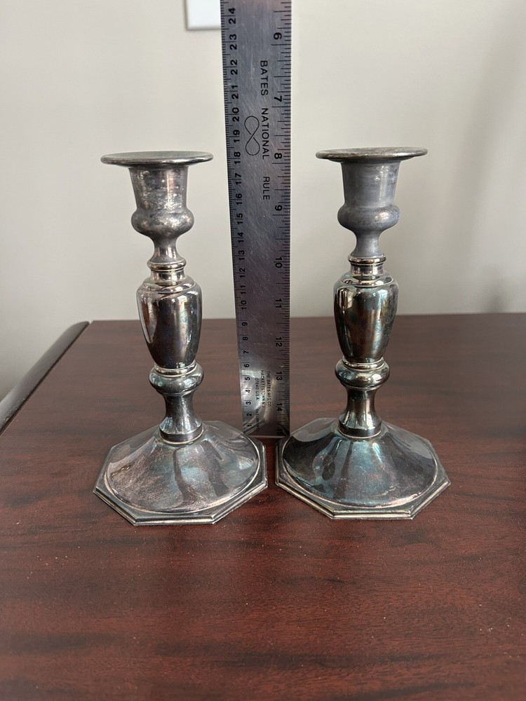 Two vintage silver plated candlesticks Taunton Silversmith