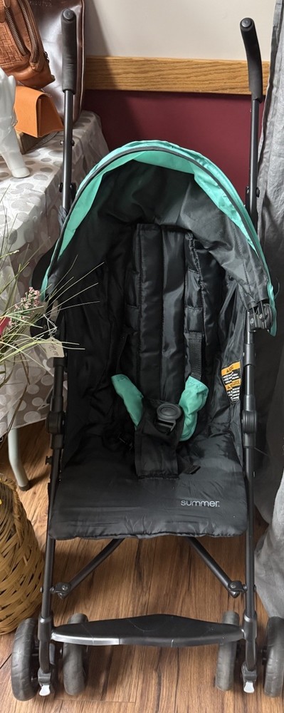 Summer Infant 3Dgo Lightweight Folding Stroller Black Green Single Seat
