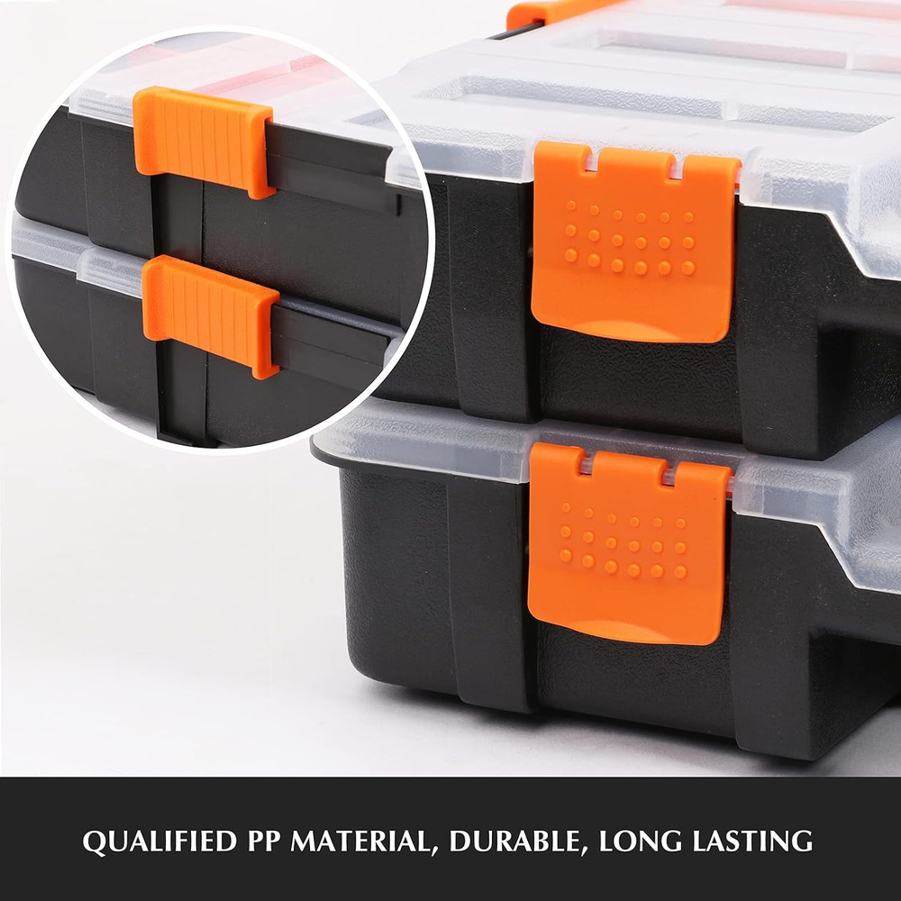 2PCS Toolbox Organizer Sets, 20 Removable Dividers, Durable Plastic Box, Excelle