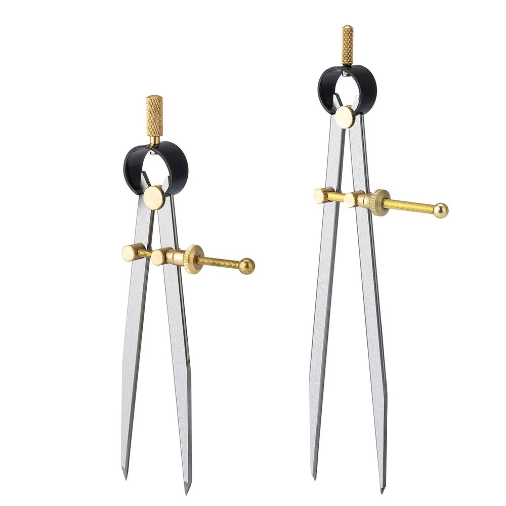 2 PCS Adjustable Lockable Spring Wing Divider Calipers, 6 Inch and 8 Inch Ste...