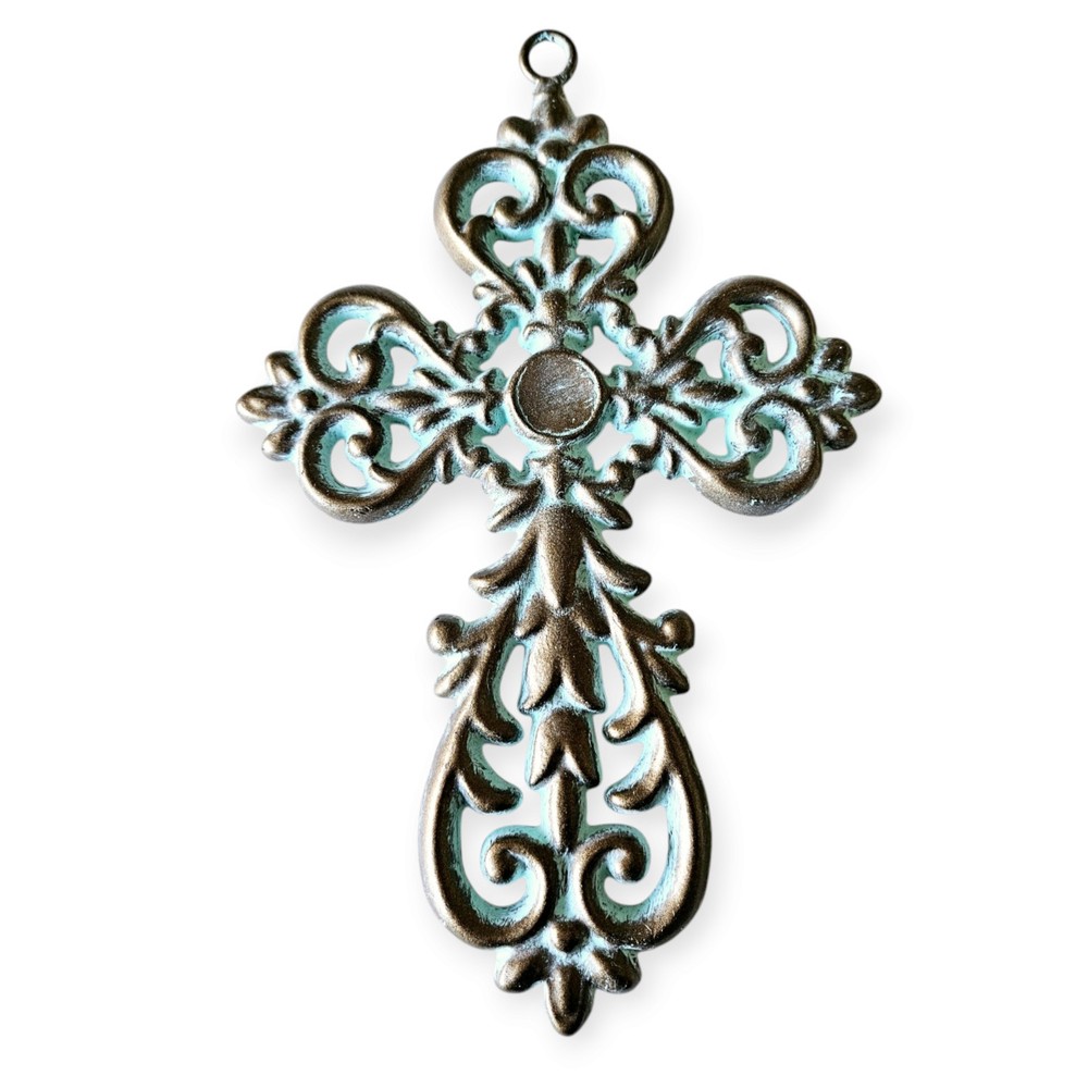 Decorative Painted Metal Cross Wall Decor