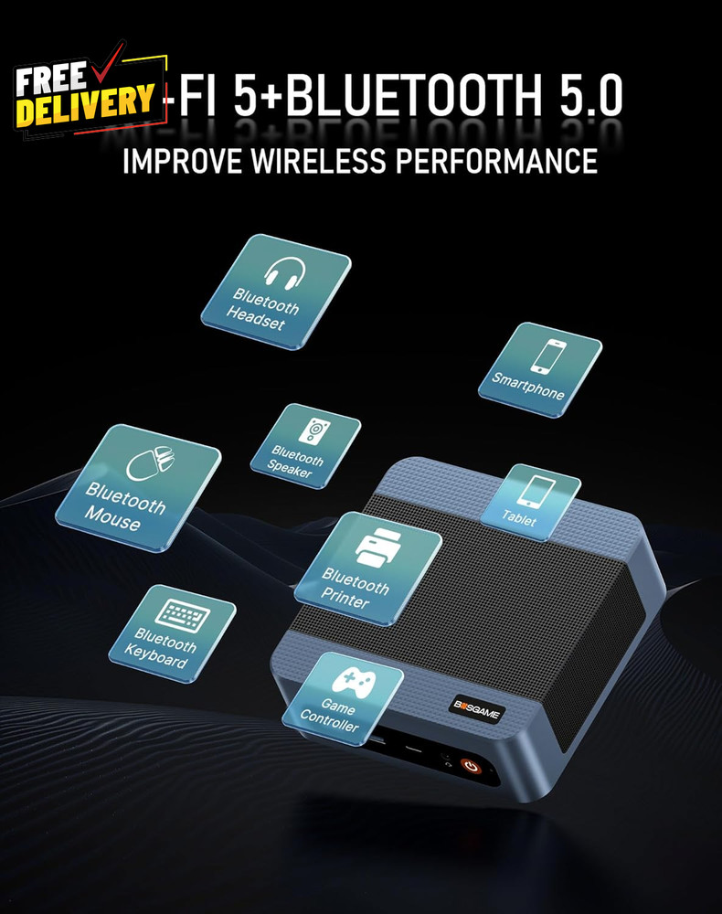 E5 Multi-Functional Mini PC Ryzen 3 5300U 4-Core 8-Thread 11 Pro Dual LAN D0000