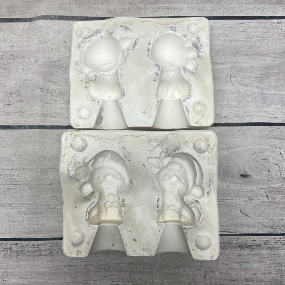 E.S Molds Ceramic Casting Mold Two Young Christmas Deer Figurine #1056