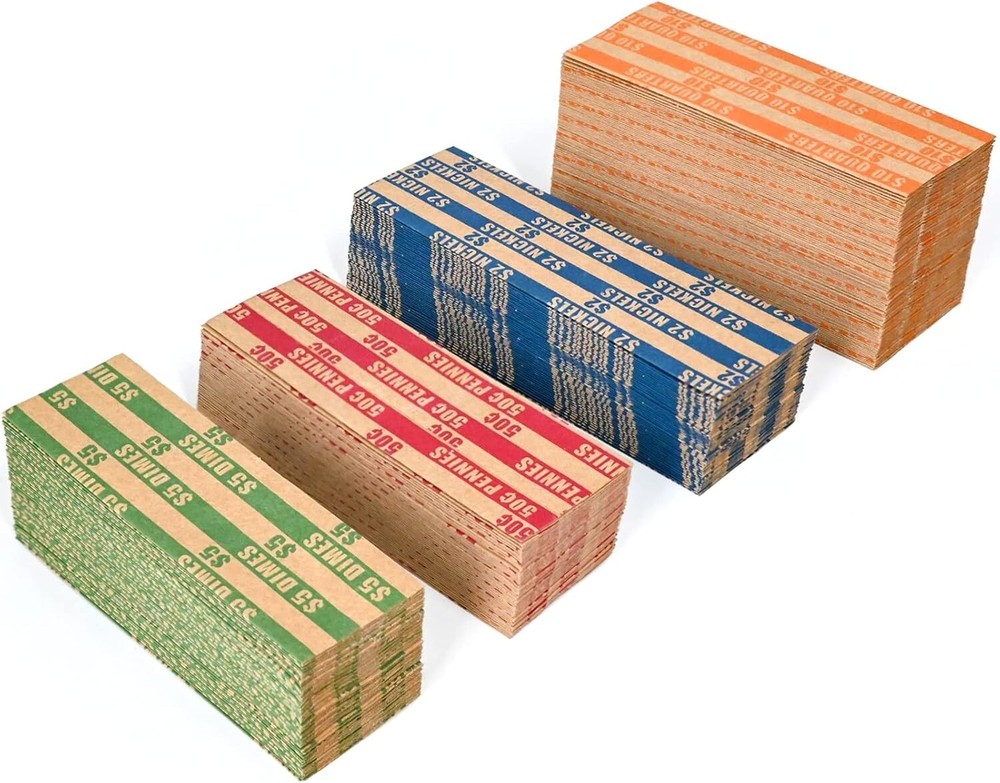 Envoltorios De Monedas Surtidos De 500 Envoltorios De Rollos De Monedas Plano -