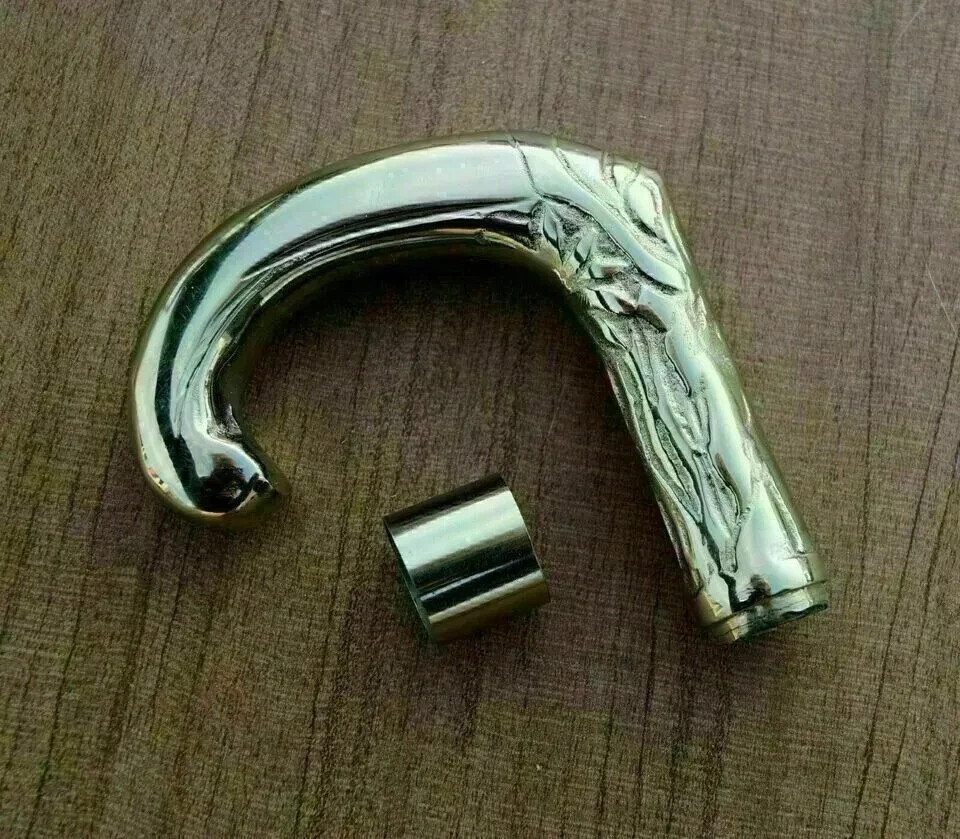 Solid Brass Designer Cane Handle Only Victorian Walking Stick Gift