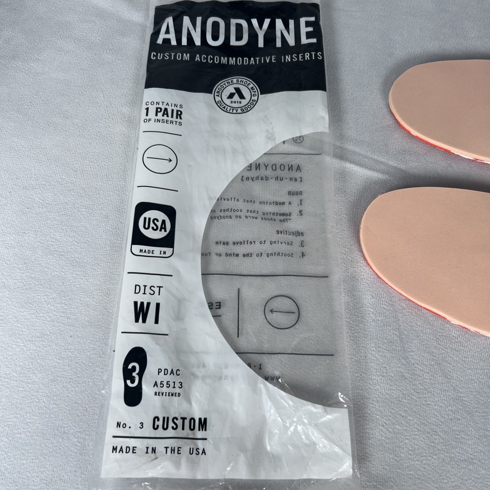 Anodyne Shoe Inserts Custom #3 Accommodative Size 9.0 Extra Wide