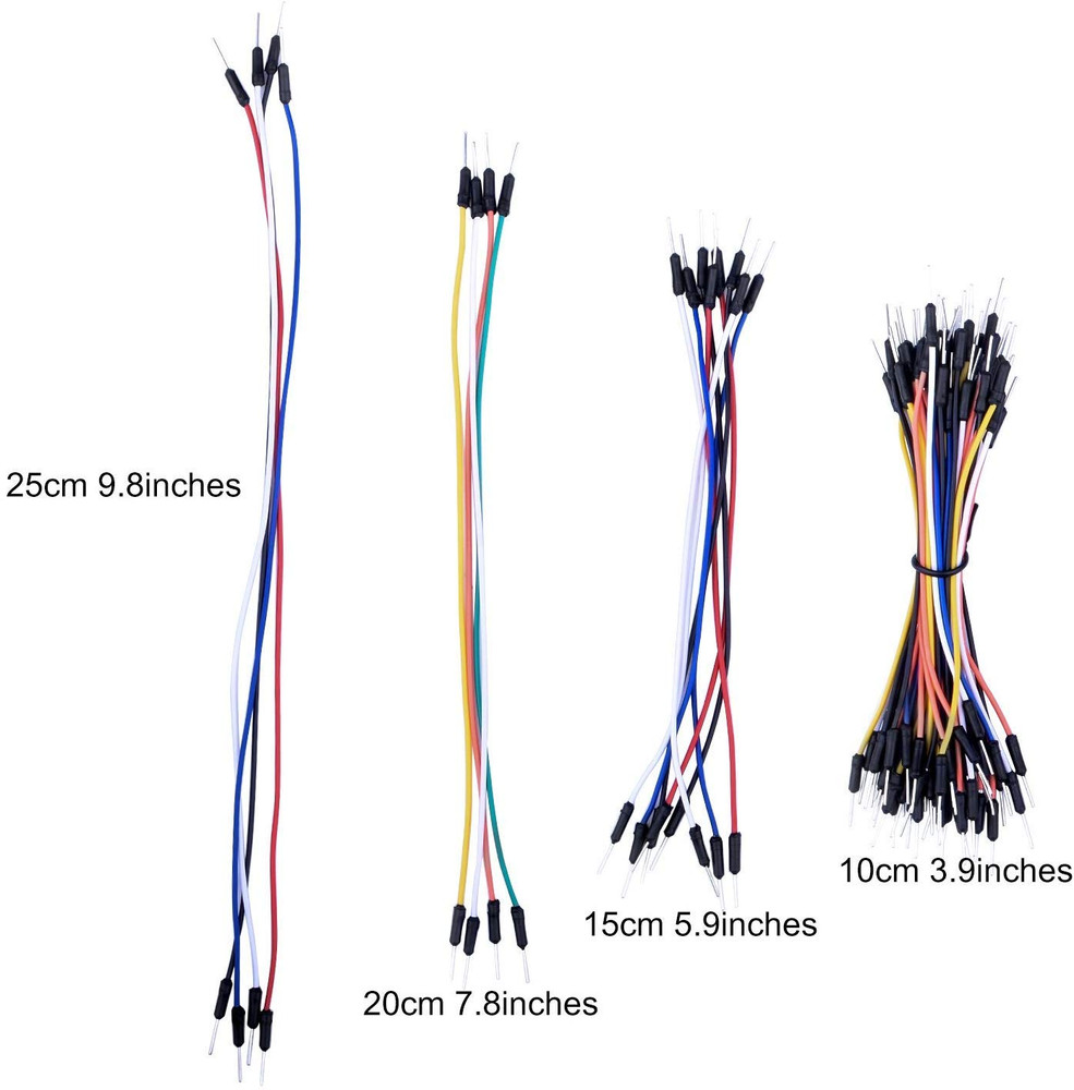 Pack of 3 Set 65Pcs Assorted Multicoloured Solderless Wires Flexible Breadboard