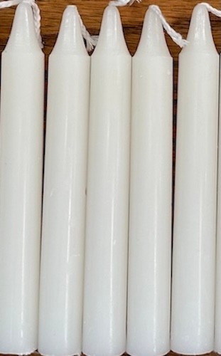 5 White Chime (Mini Taper) Ritual Spell Candles!