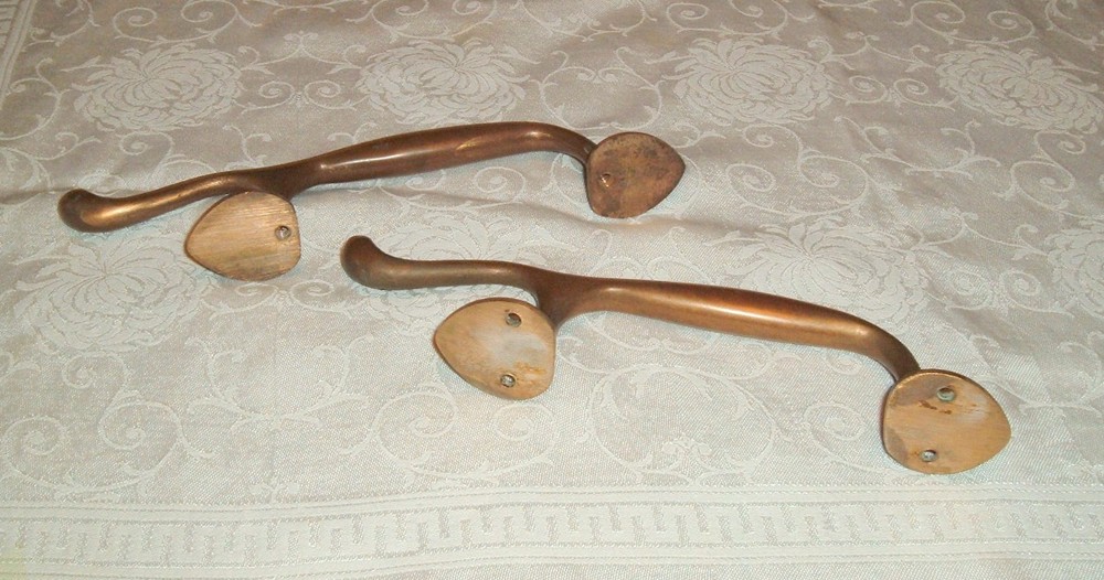 Vtg Pair Heavy Door Pulls 10" Reclaimed
