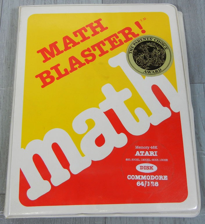 MATH BLASTER Commodore 64/128 Atari 800/1200/65/130 Computer w/Davidson Software