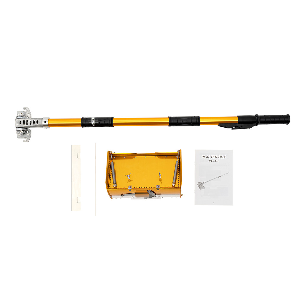 Adjustable 10" Drywall Taping Tools Flat Finishing Box Set w/ Extendable Handle