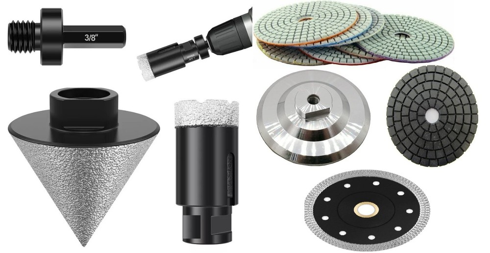 3/16" granite marble demi bullnose core bit chamfer beveling bit blade buffer