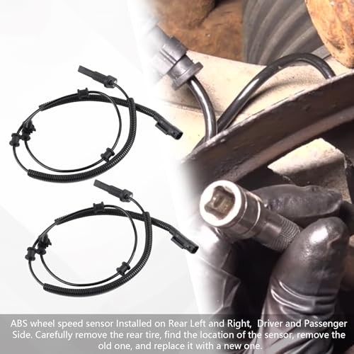 Front & Rear ABS Wheel Speed Sensor Compatible with Ram 1500 2013-2018, Ram