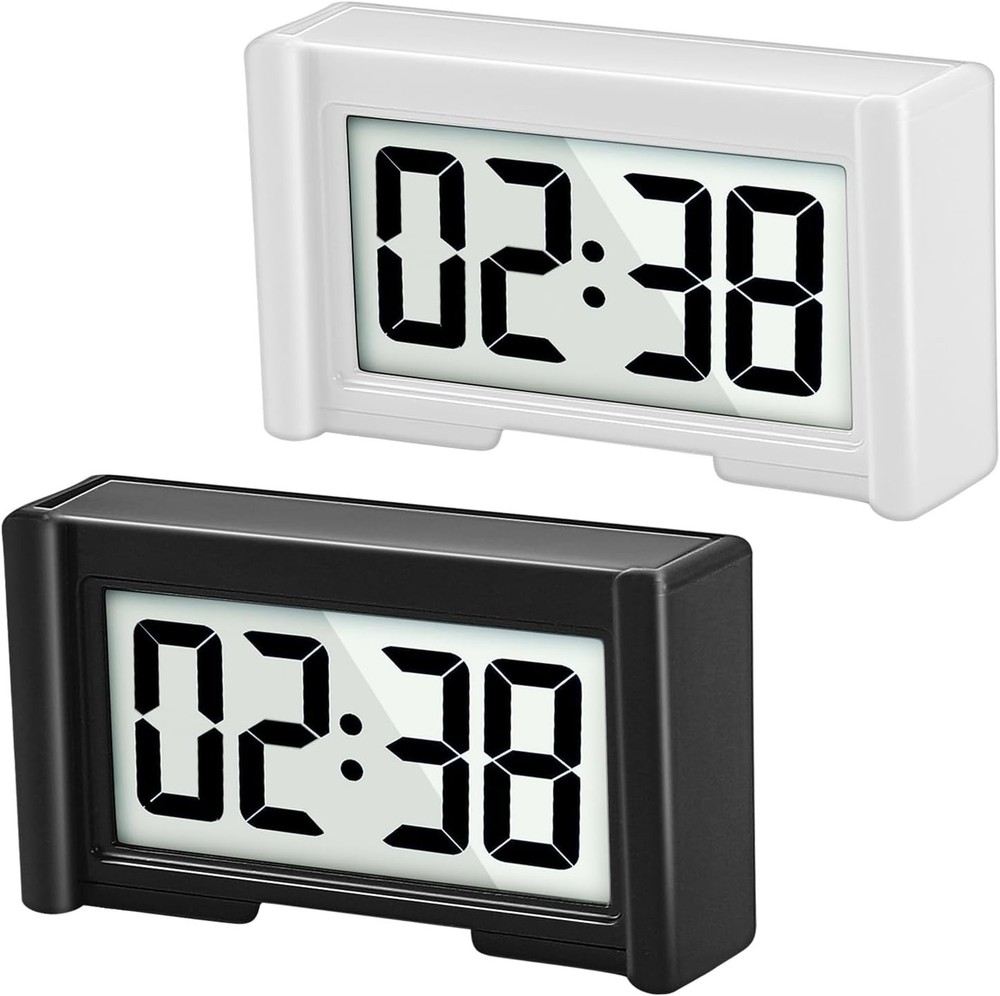 Battery Powered Digital Dashboard Clock - 2PCS Jumbo Display for Easy Viewing