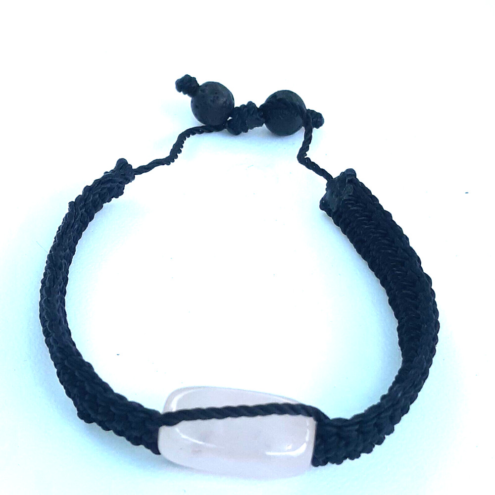 Protection Bracelets Rose Quartz in Black String