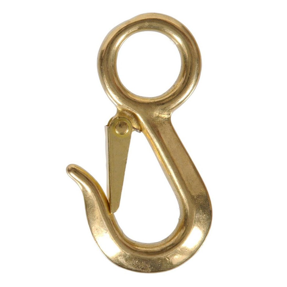 CrownBolt 64114 Fixed Snap Hook, 4in, Solid Brass, 3/4in Eye, 140lbs Capacity