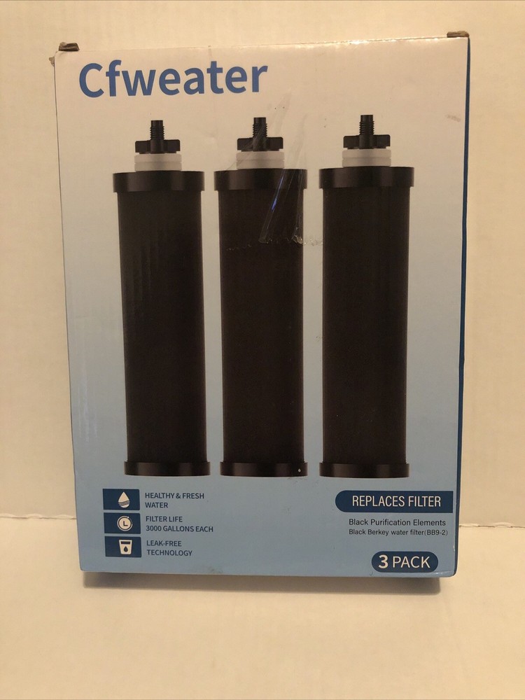 3 PACK Fit For Black Berkey Replacement Filters BB9-2 Purification Water Filter