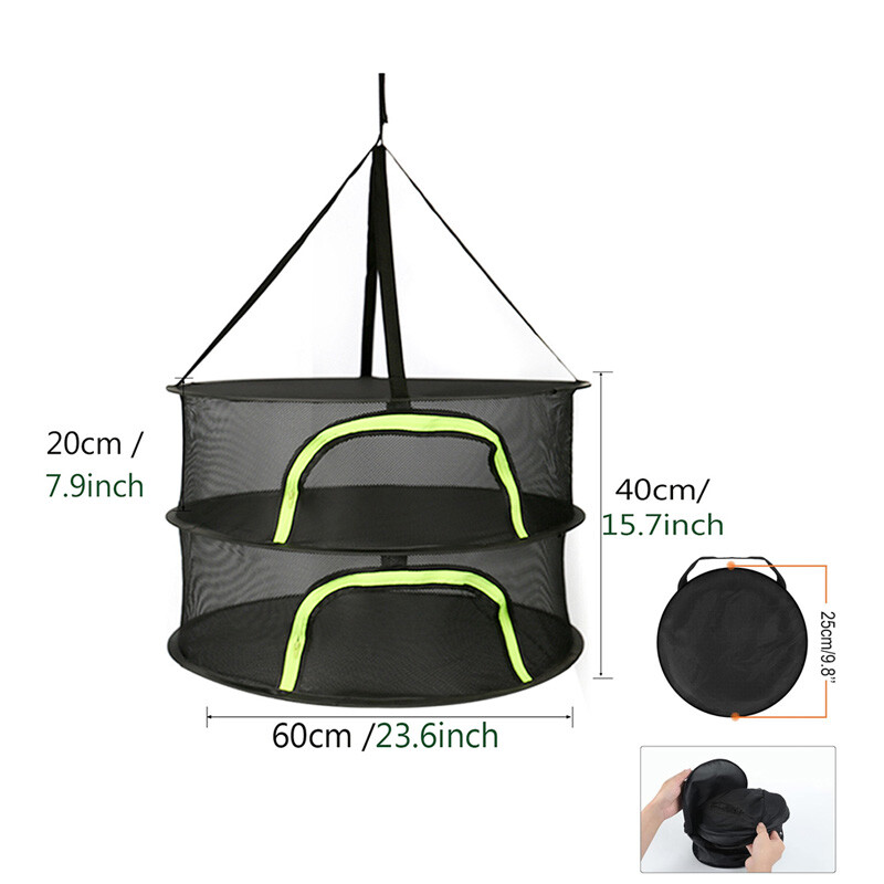 2/4/6/8 Layers Dry Rack Herb Folding Bag Mesh Hydroponic Plants Foldable Mesh