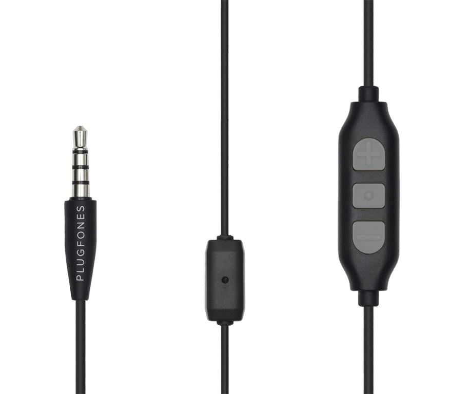 Plugfones Guardian Plus Earplug, Headphones, Black/Gray